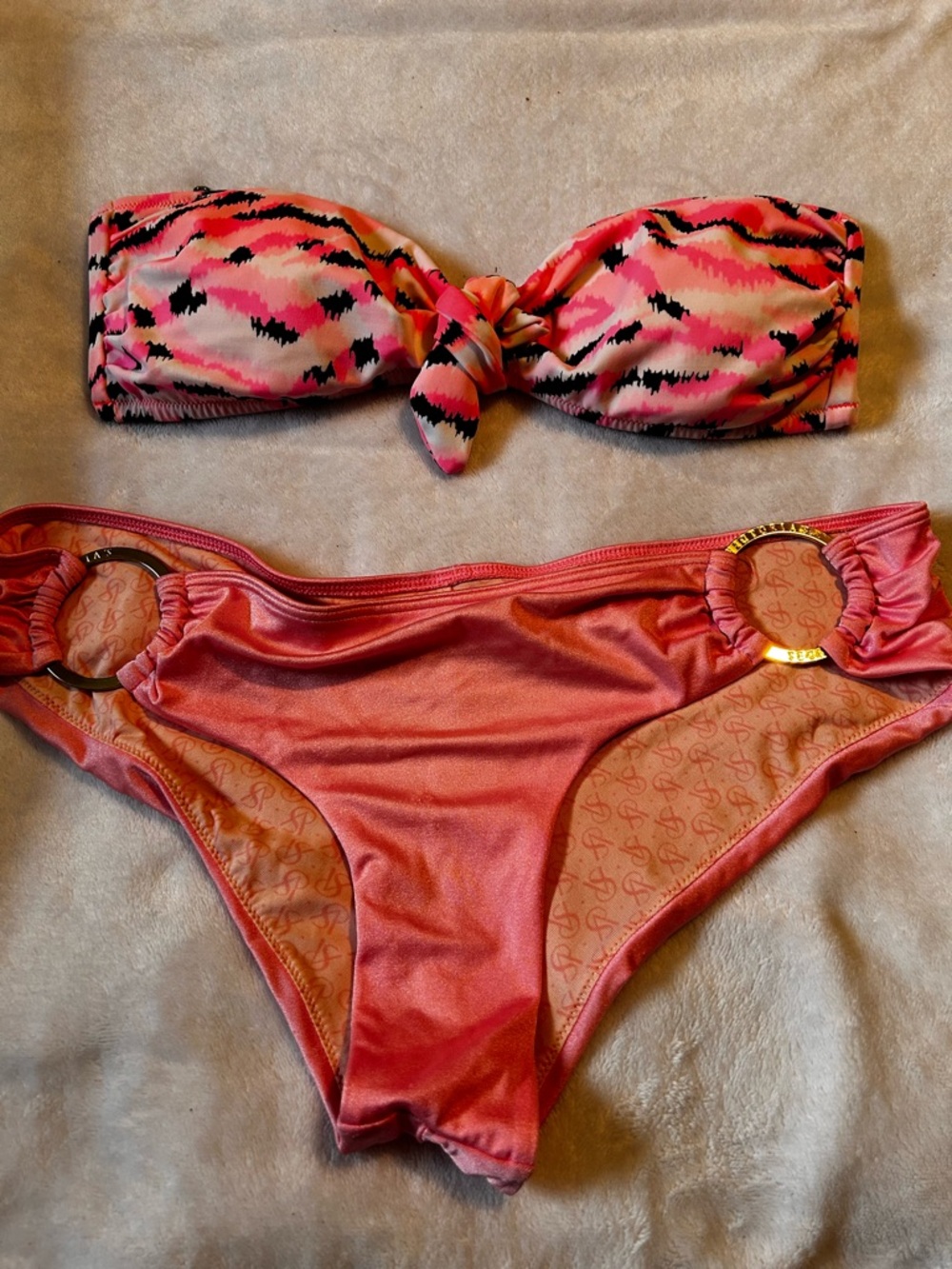 Victoria's Secret Coral-Orange Bandeau Bikini Top